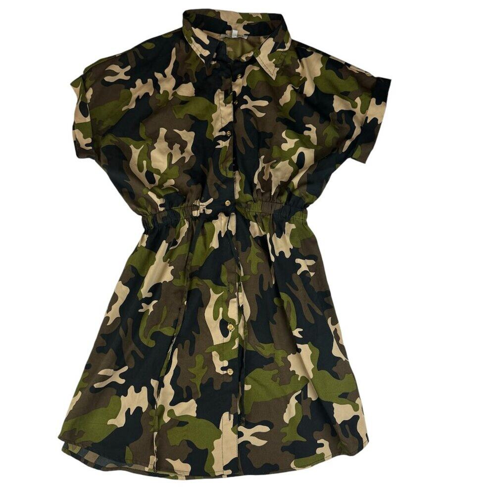 Speed Limit MPH Womens Mini Dress Size M Camouflage Elastic Drawstring Waist